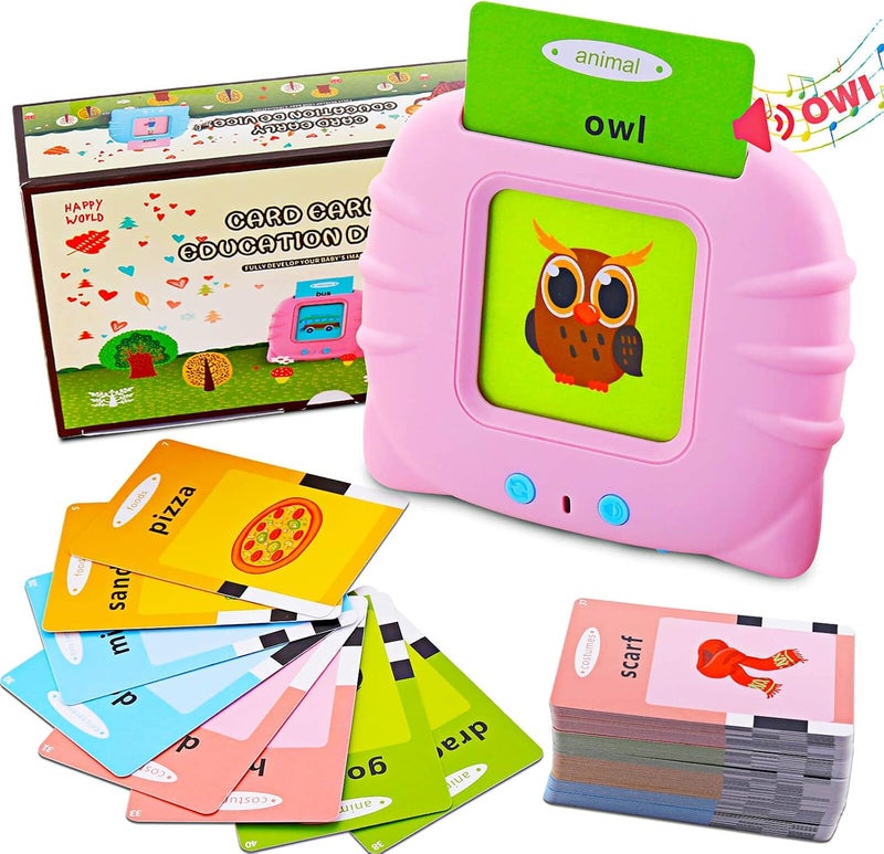 TARIOMART Talking Flash Cards Learning Toys for Toddlers 1-6 Year Old,British English, 224 Words, Audible Educational Toys, Preschool Learning Resource Electronic Interactive Toy Birthday Gifts for Kids - Image 1